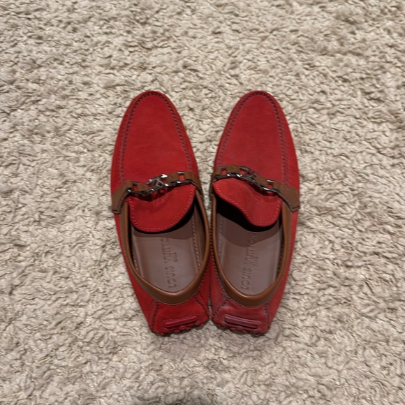 Louis Vuitton Hockenheim Moccasin Red Suede Driving Loafers - Picture 6 of 15